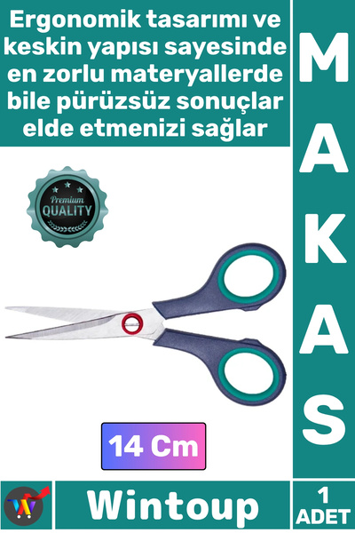 Wintoup # Scissors with Steel Mouth and Plastic Handle Sharp Office School Ho...
