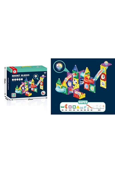 Blue Toys Μαγνητικά Τουβλάκια 66 Τεμάχια Με Φως (MKQ419256)