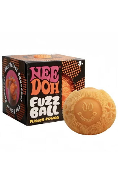 Needoh Fuzz Ball Squishy Smiley Toy | Velvet-Touch Sensory Fidget Ball for St...