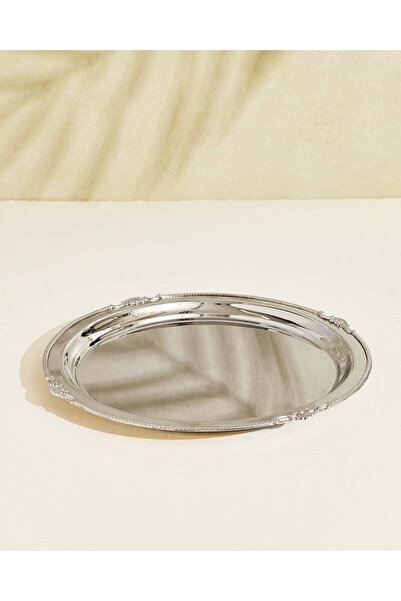 REDTAG Silver Shiny Metal Charger Plate With Rope Rim