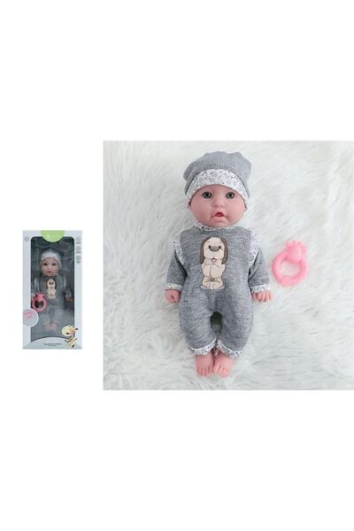 Blue Toys Καθαρό Σετ Κούκλας Μωρού με Χειμερινό Ολόσωμο Φορμάκι Σκύλου Γκρι (...