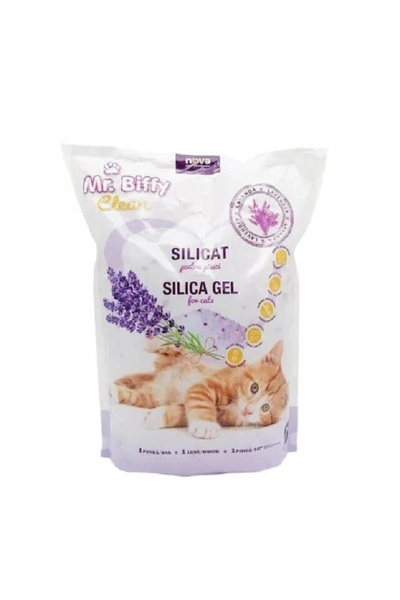 Mr. Biffy Așternut igienic pentru pisici, Mr.Biffy, Silicat, Lavandă, 3.6l