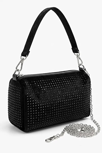 Morlex Women's Stone Chain Strap Hand and Shoulder Bag