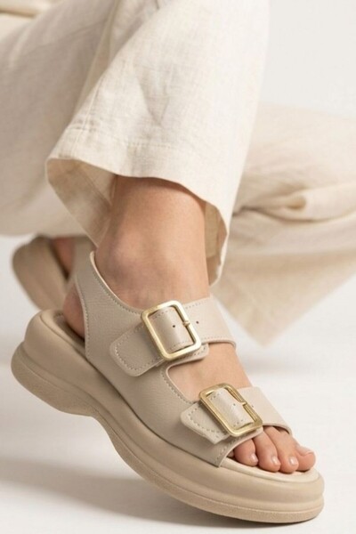 Zerenyus Premium Quality Women's Sandals with Double Buckle Detail