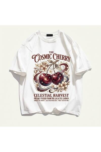Marco Fresco Tricou supradimensionat cu imprimeu Cosmic Cherry