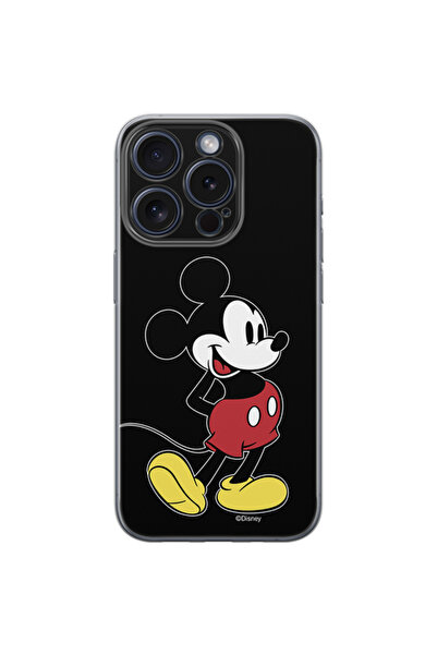 Disney Case Apple iPhone 15 Pro Mickey Full Print Smiley Black