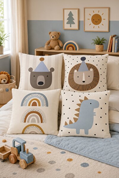 EVPANYA Cute Animals Patterned 4-Piece Children's and Baby Pillowcase Set wit...