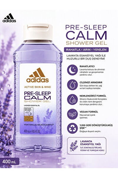 adidas Active Skin & Mind Pre-Sleep Calm Duş Jeli 400 ml - Lavanta Özlü Rahat...