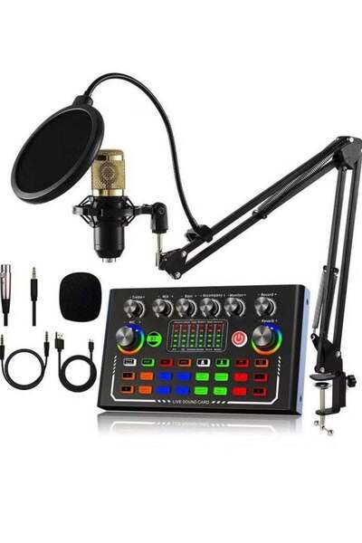 Gennext Sound Card F009 Live Sound Card Wireless Bluetooth Audio Mixer Podcas...
