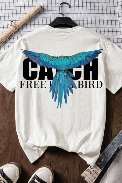 Spoyi Besplatna majica Free Bird, dizajnirana od 100% pamuka, polu-oversize, ...