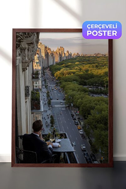 Postifull City and Nature Poster, Brown Framed Poster, Old Money Series, No:1...