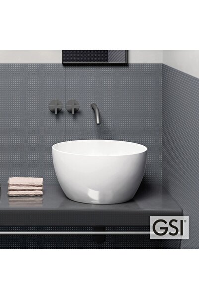 GSI PURA 8852-300 Λευκός Πορσελάνινος Νιπτήρας Μπάνιου Επιτραπέζιος Ø42 εκ. x...