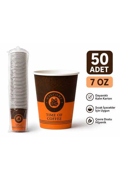 BENCUP 50 Adet Kullan At Karton Bardak 7 Oz