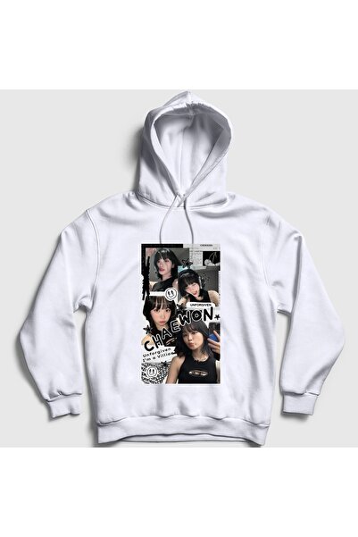 Presmono Unisex White Kim Chaewon Unforgiven K-Pop Le Sserafim Hooded Sweatsh...