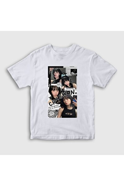 Presmono Unisex Kids White Kim Chaewon Unforgiven K-Pop Le Sserafim T-Shirt 6...