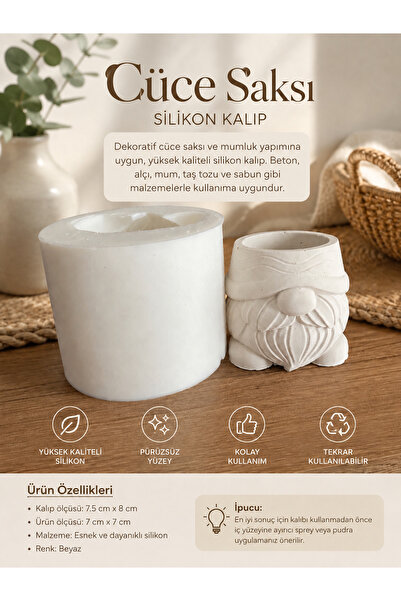 HobiCraft Market Cüce Saksı Silikon Kalıp | Beton, Alçı, Mum ve Epoksi Dekor ...