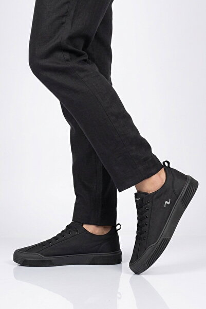 noka Black Textile Men's Casual Shoes