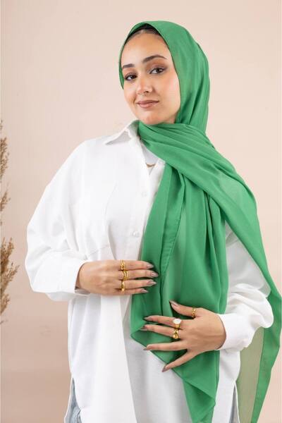 4seasons scarf Plain Green Chiffon Veil
