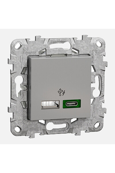 Schneider Electric Schneider 45 W Type A-C Dual Aluminum Socket