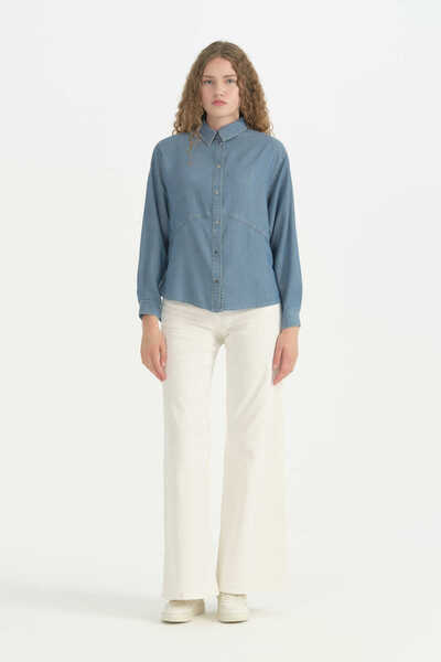 Nihan Low-Sleeve Lyocell Shirt - Ice