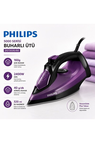 Philips DST5030/80 POWERLIFE BUHARLI ÜTÜ SteamGlide Plus