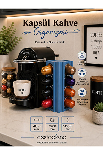 CESTOPİENO Capsule Coffee Organizer 16-Capsule Rotating Stand Nespresso Compa...