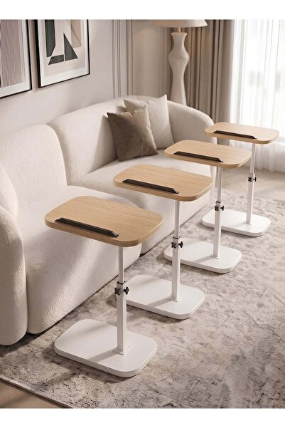 Taimi 4-Pcs C-Shaped Adjustable with 360° Swivel,Tilting Wooden Top,Height Ad...