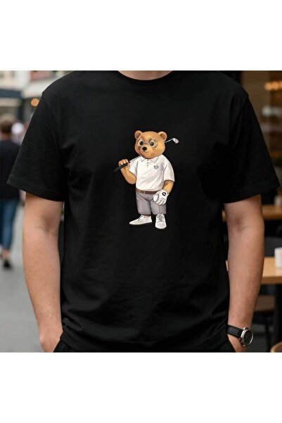1001 Line تي شيرت بطبعة Gentleman Golf Bear، قميص رياضي كاجوال ومتعدد الاستخد...
