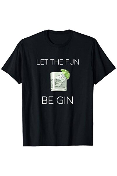 23 nisan تي شيرت Let The Fun Be Gin، مناسب للرجال والنساء، تي شيرت بأكمام قصي...