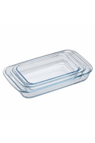 CASA JOY Vase dreptunghiulare din sticlă termorezistentă, set de 3, 39,5 x 24...