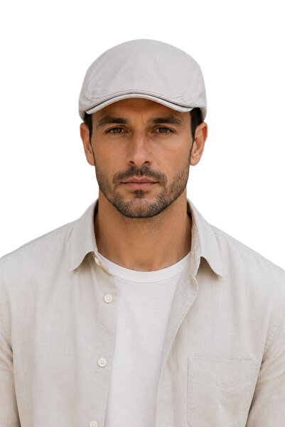 HatClub Exclusive Men's Stone Color London Flat Cap Hat Elastic Summer Cotton...
