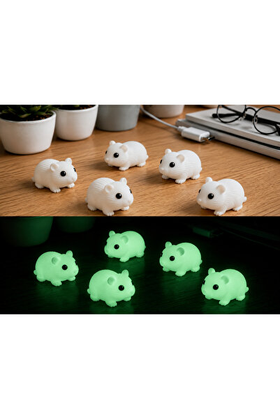 Umut's 5 adet karanlıkta parlayan Mini Hamster - Fare