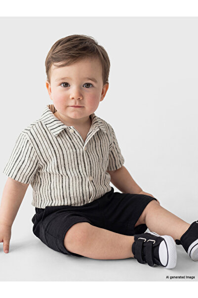 LC Waikiki Trendlucky Striped Baby Boy Shorts Set with Difference in Color
