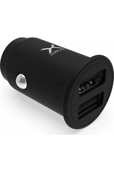 Krux Încărcător auto 24W 2.4A cu porturi: 2xUSB Culoare neagră Cod: KRX0066