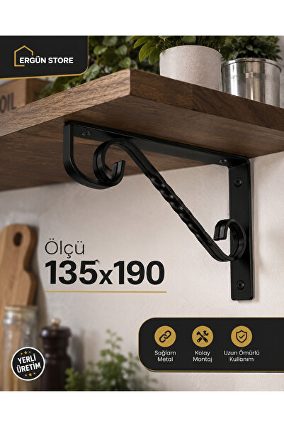 Ergün Store Ferforce Raf Altı Lüx , Raf Tutucu , Raf Altı Siyah , Raf Altı Me...