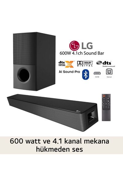 LG Kablosuz Bluetooth +HDMI + OPTİK Bağlantı 4.1 kanal siyah, 600 W güçlü ses...