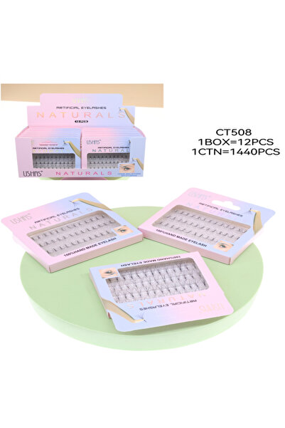Ushas CT508 Φυσικές Ανάγλυφες Ψεύτικες Βλεφαρίδες για Επαγγελματικές Επεκτάσε...