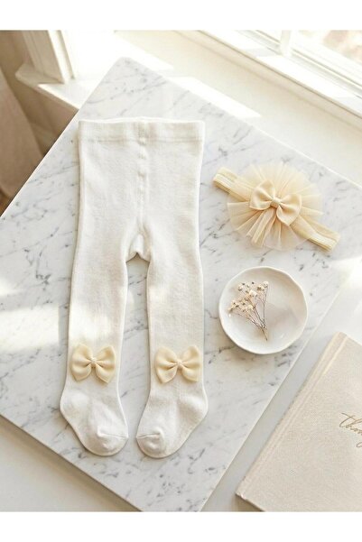 Bebila Baby Banadanalı Külotlu Çorap 2'li Set Kız Bebek & Çocuk Pamuklu Düz R...