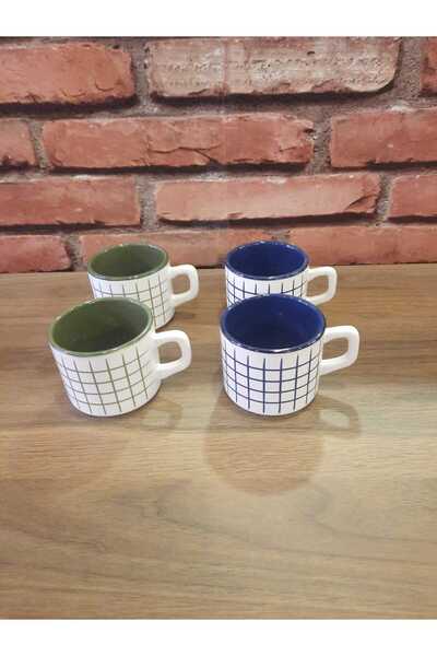 Keramika 4 LÜ ÇAY FİNCANI DESENLİ DİJİTAL BASKI