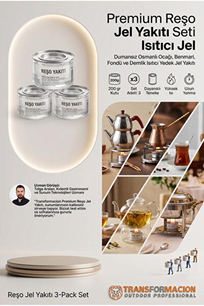 Transformacion Reşo Jel Yakıtı 3'lÜ Set - 600 gr Dumansız Osmanlı Ocağı, Benm...