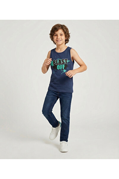 MQ T-Shirt for Boy with Round Neck and Sleeveless Design Turkish