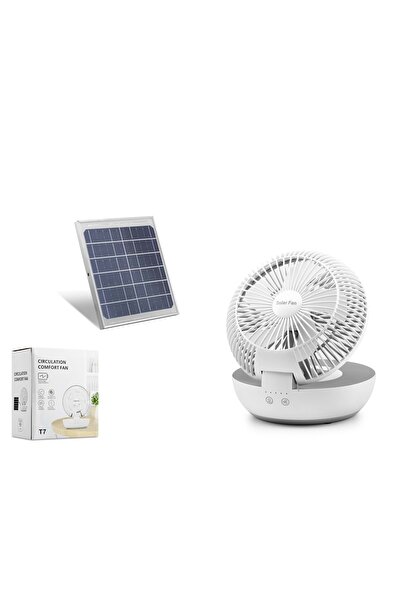 HADRON HST7 Solar Vantilatör 19 cm Beyaz