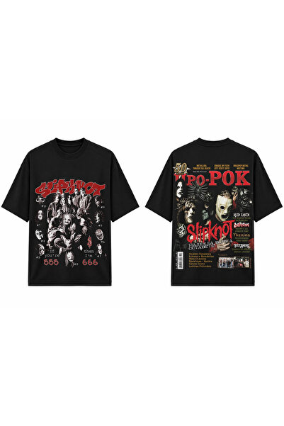 TOMRİS TASARIM Slipknot Nonagram Vintage Oversize T-Shirt