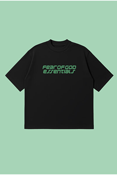 PURE POWER Fear of God Green Boxy Fit Oversize Unisex 100% Cotton Tshirt – Pr...