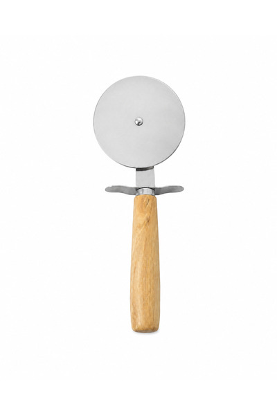 BRANDLESS Tăietor de pizza cu rotiță, lamă inox 9cm, mâner lemn