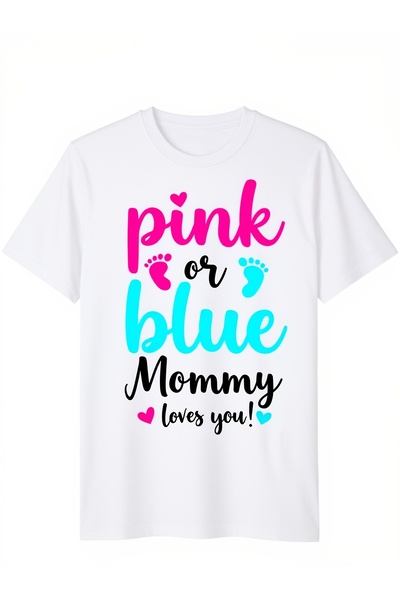 17 seramik Men's Pink or Blue TShirt Mommy Loves You Announcement Shirt Ultra...