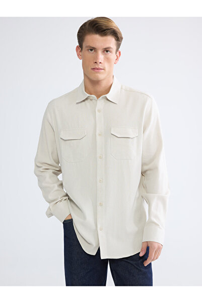 LC Waikiki Nevavm Regular Fit Linen Blend Men's Shirt with Difference