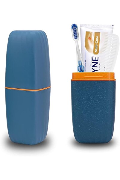 Arabest Toothbrush Case, Travel Holder With Cover, Dark Blue Portable Storage...