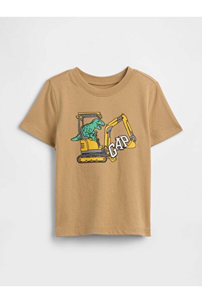GAP Baby Boy Graphic Printed T-Shirt Beige