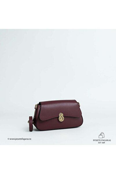 Posete Fagaras Violine Leather Purse - Bordeaux, Casual Bag Made of Genuine L...